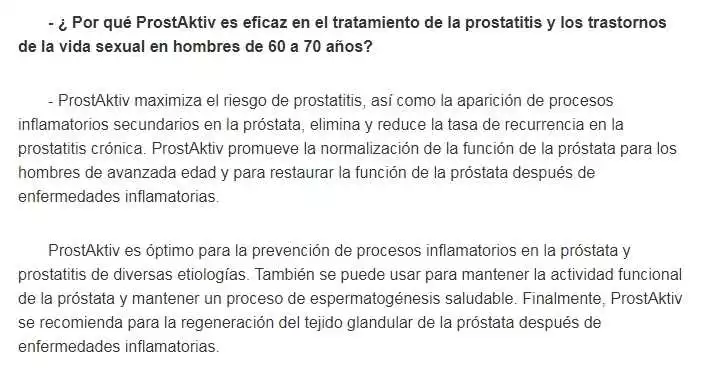 Prostaktiv en farmacia de León: tratamiento eficaz para la próstata